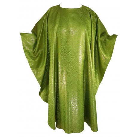 Chasuble et son étole en tissu damassé