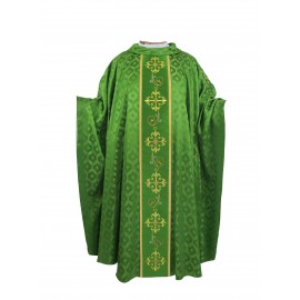 Chasuble et son étole en tissu damassé