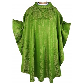 Chasuble et son étole en tissu damassé